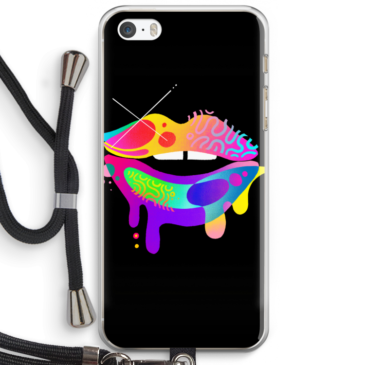 Lip Palette: iPhone 5 / 5S / SE Transparant Hoesje met koord