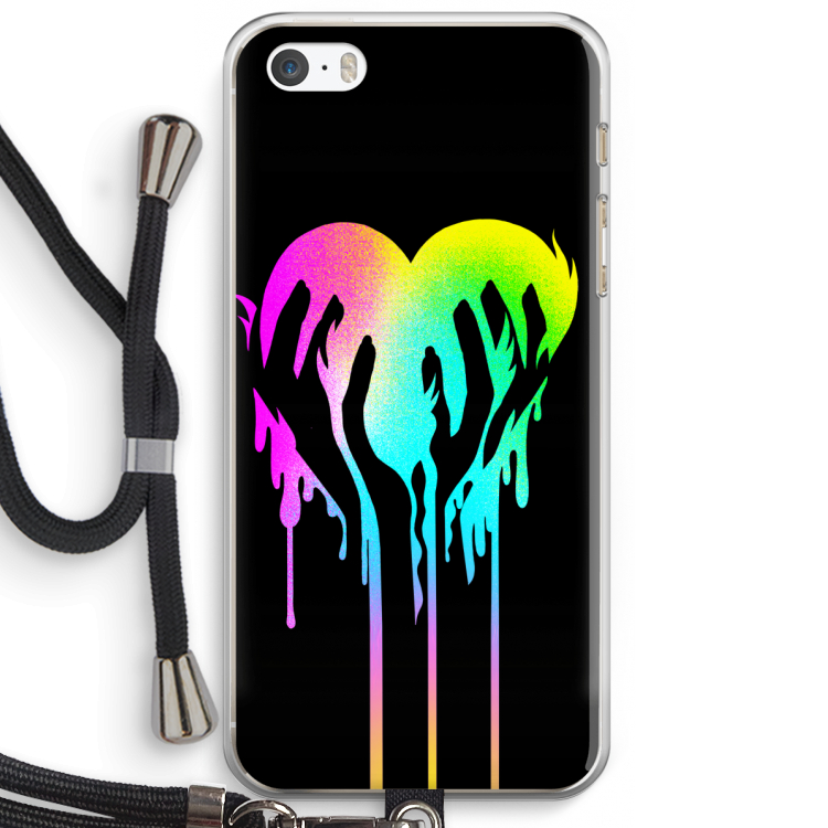 Hold My Heart: iPhone 5 / 5S / SE Transparant Hoesje met koord