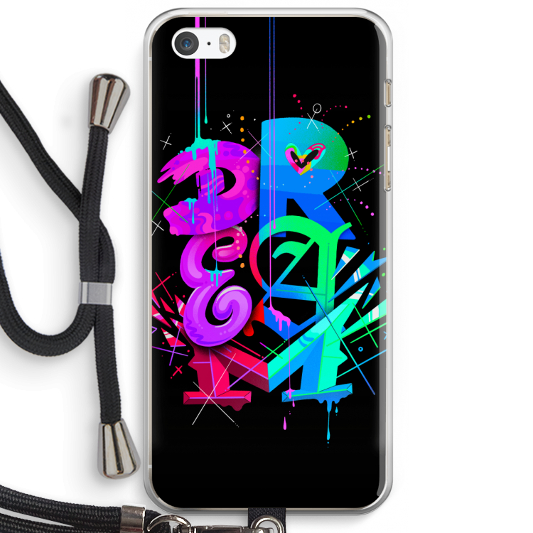 Dream: iPhone 5 / 5S / SE Transparant Hoesje met koord