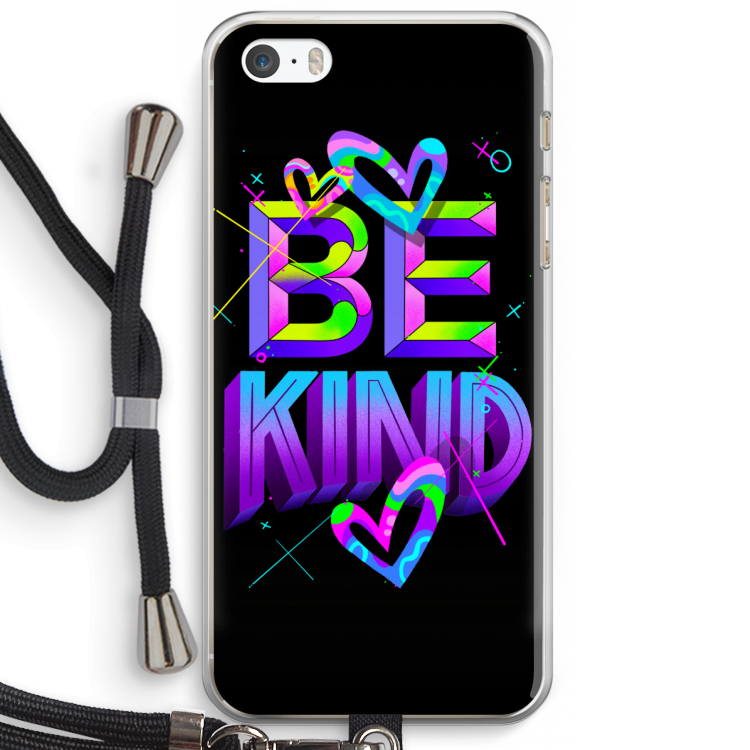 Be Kind: iPhone 5 / 5S / SE Transparant Hoesje met koord