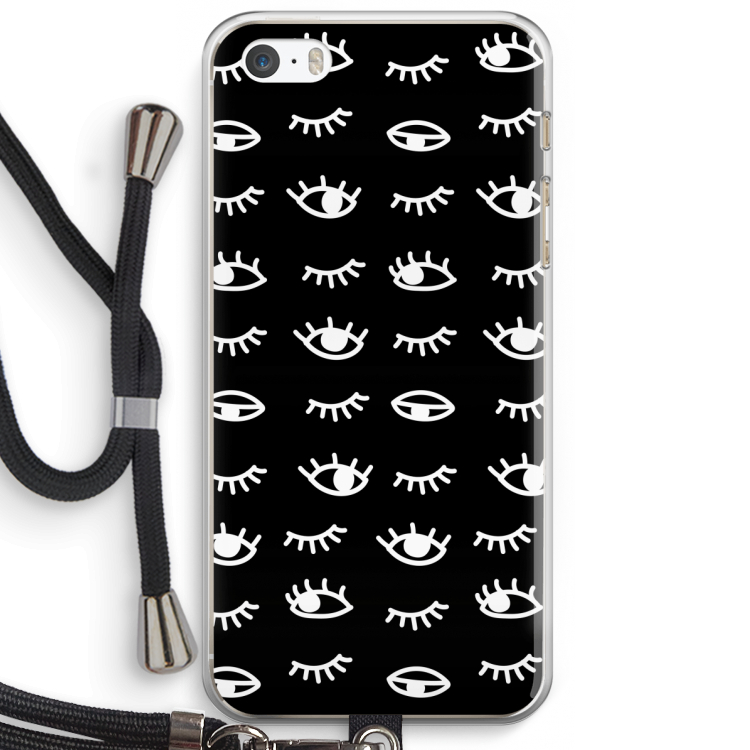 Eye pattern #3: iPhone 5 / 5S / SE Transparant Hoesje met koord