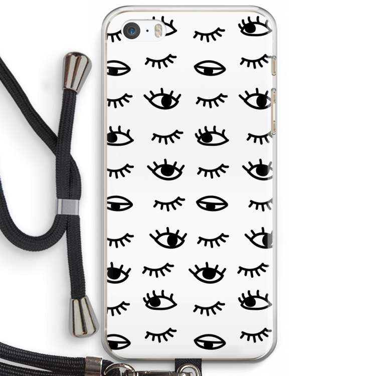 Eye pattern #2: iPhone 5 / 5S / SE Transparant Hoesje met koord