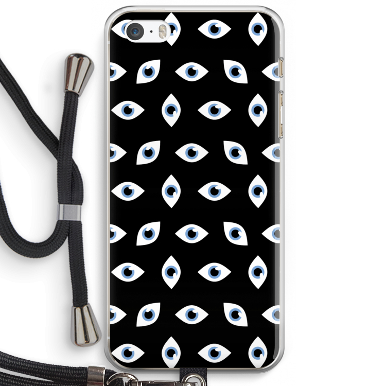 Eyes pattern: iPhone 5 / 5S / SE Transparant Hoesje met koord