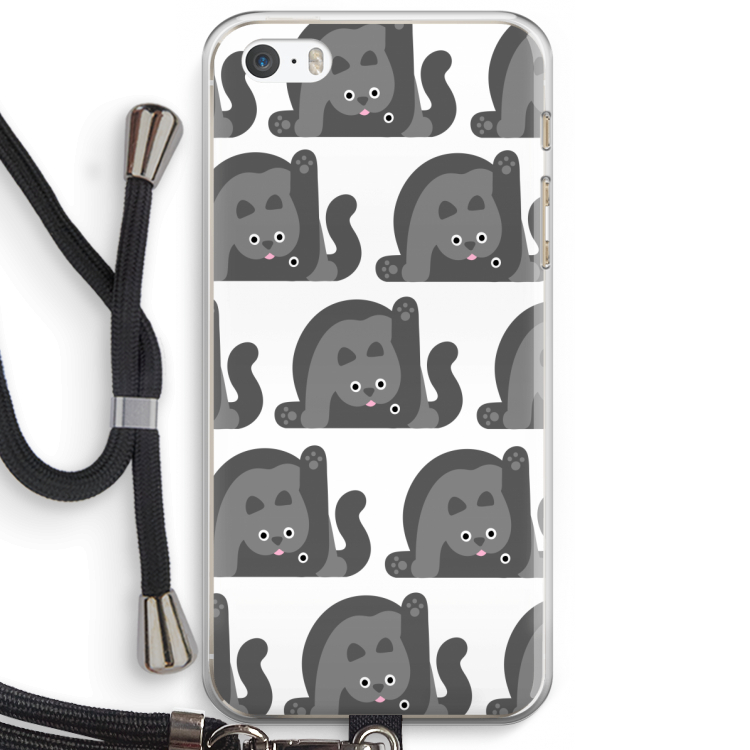 Cats: iPhone 5 / 5S / SE Transparant Hoesje met koord