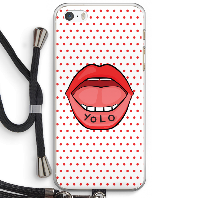 Yolo Denise: iPhone 5 / 5S / SE Transparant Hoesje met koord