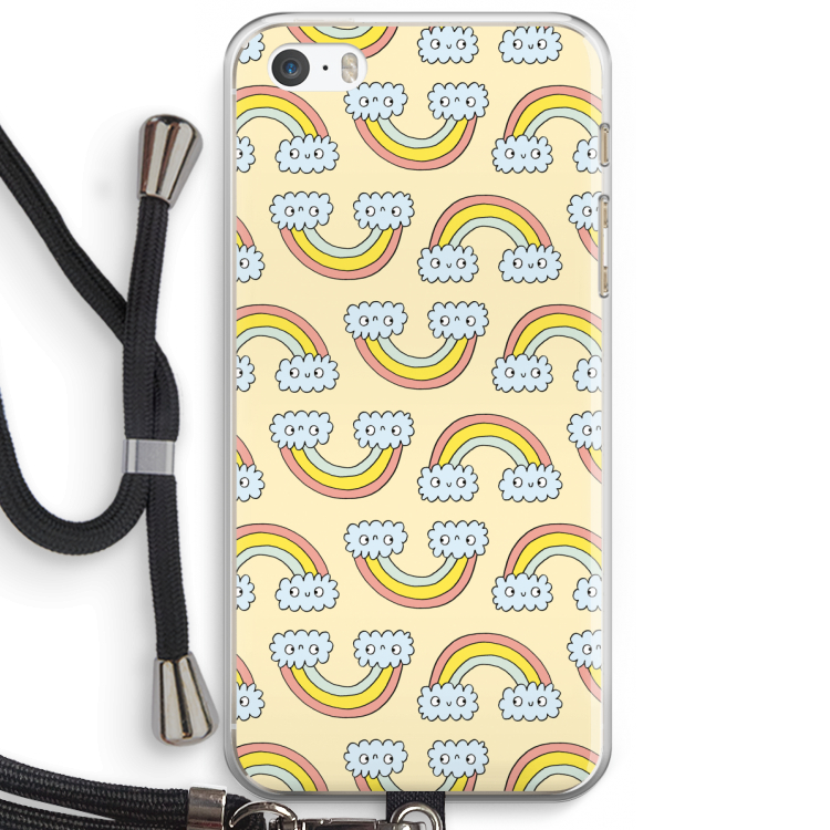 Regenboog: iPhone 5 / 5S / SE Transparant Hoesje met koord