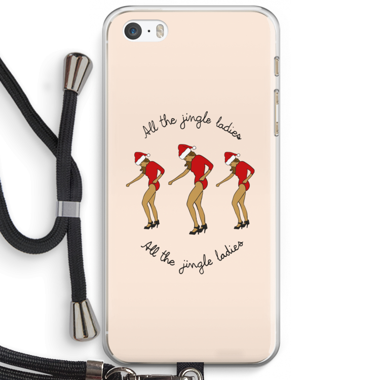 Jingle Ladies: iPhone 5 / 5S / SE Transparant Hoesje met koord