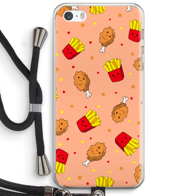 Chicken 'n Fries: iPhone 5 / 5S / SE Transparant Hoesje met koord