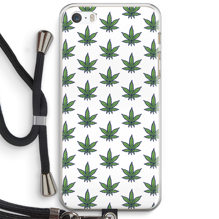 Weed: iPhone 5 / 5S / SE Transparant Hoesje met koord