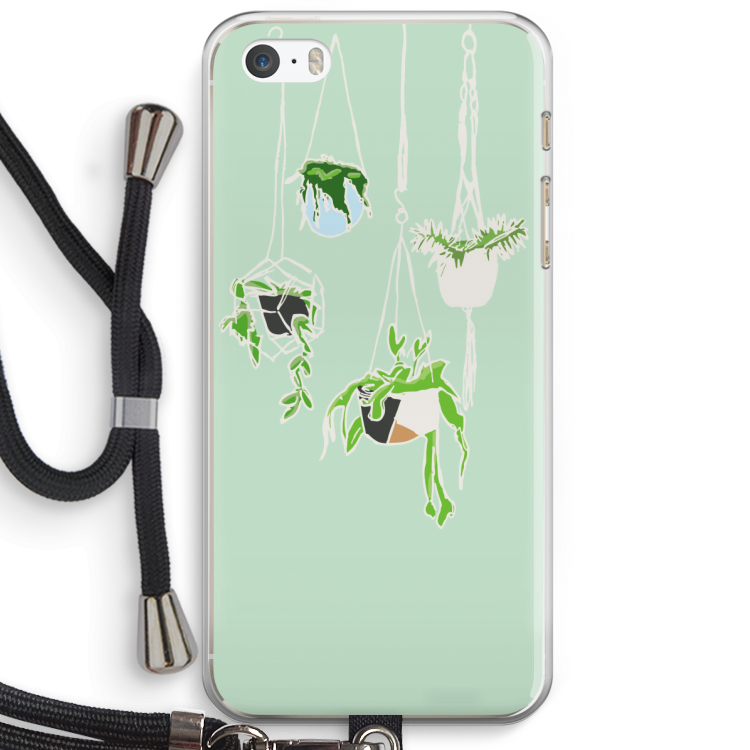 Hang In There: iPhone 5 / 5S / SE Transparant Hoesje met koord