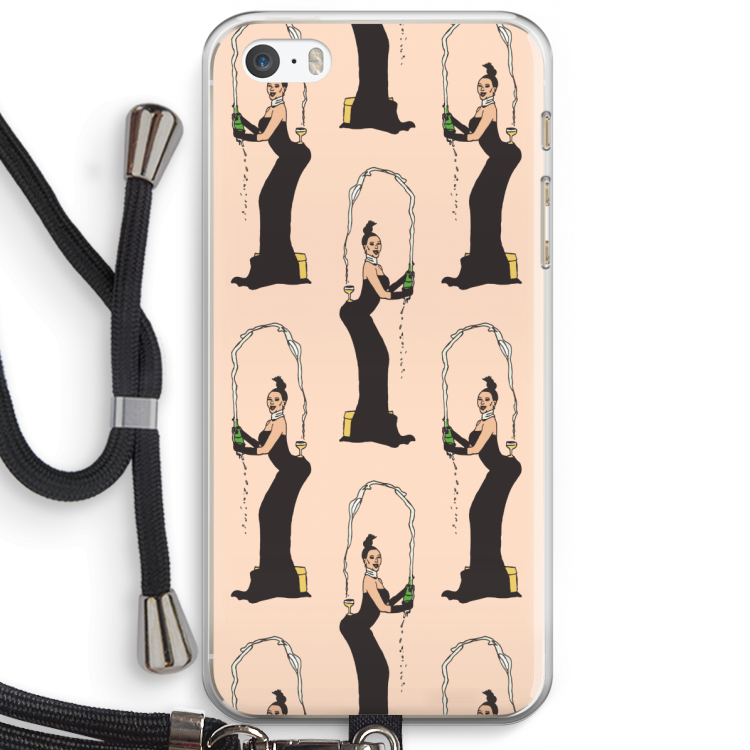 Pop Some Kim: iPhone 5 / 5S / SE Transparant Hoesje met koord