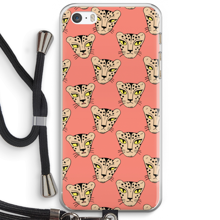 Tijger: iPhone 5 / 5S / SE Transparant Hoesje met koord