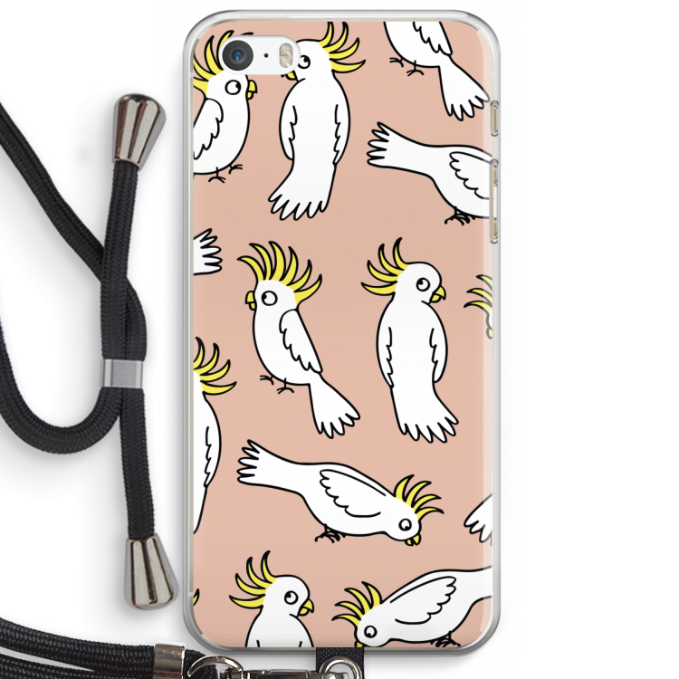 Papegaai: iPhone 5 / 5S / SE Transparant Hoesje met koord