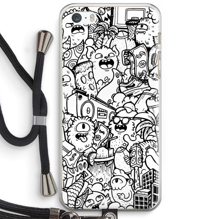 Vexx City #2: iPhone 5 / 5S / SE Transparant Hoesje met koord