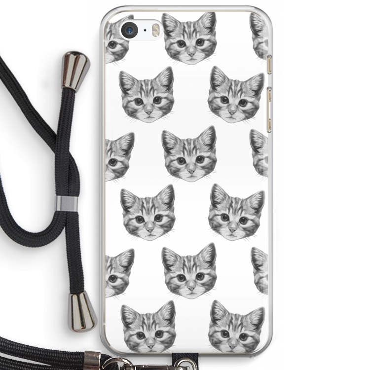 Kitten: iPhone 5 / 5S / SE Transparant Hoesje met koord