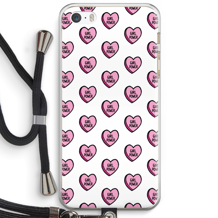 GIRL POWER: iPhone 5 / 5S / SE Transparant Hoesje met koord