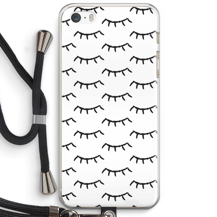 Wimpers: iPhone 5 / 5S / SE Transparant Hoesje met koord