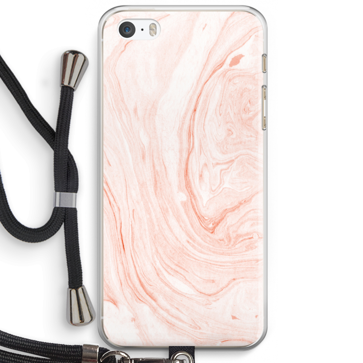Peach bath: iPhone 5 / 5S / SE Transparant Hoesje met koord