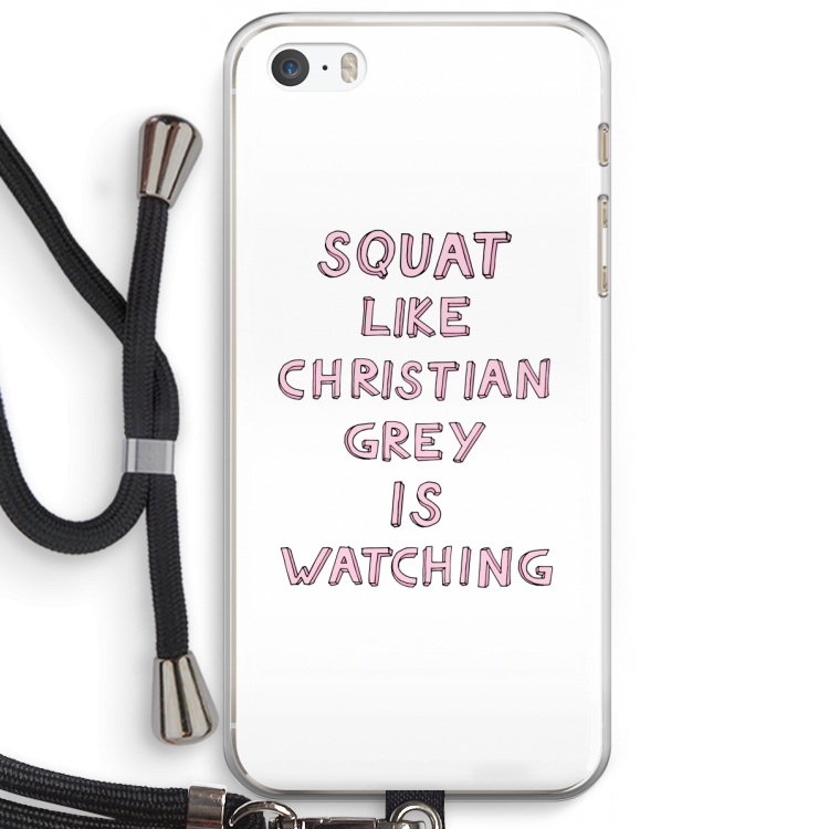 Christian Grey: iPhone 5 / 5S / SE Transparant Hoesje met koord