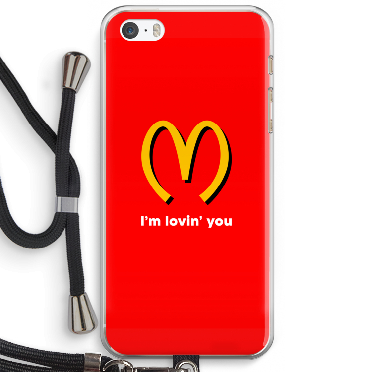I'm lovin' you: iPhone 5 / 5S / SE Transparant Hoesje met koord
