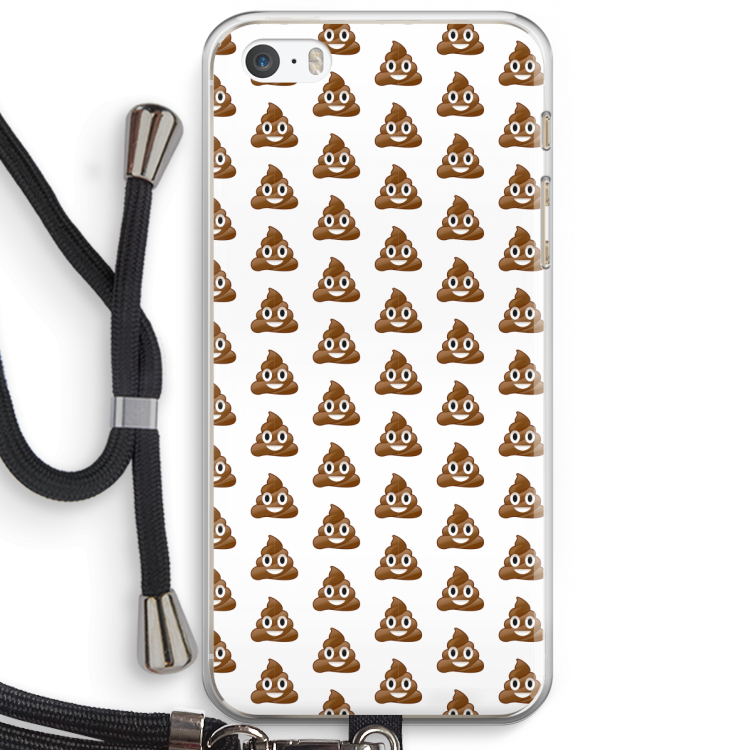 Poop emoji: iPhone 5 / 5S / SE Transparant Hoesje met koord