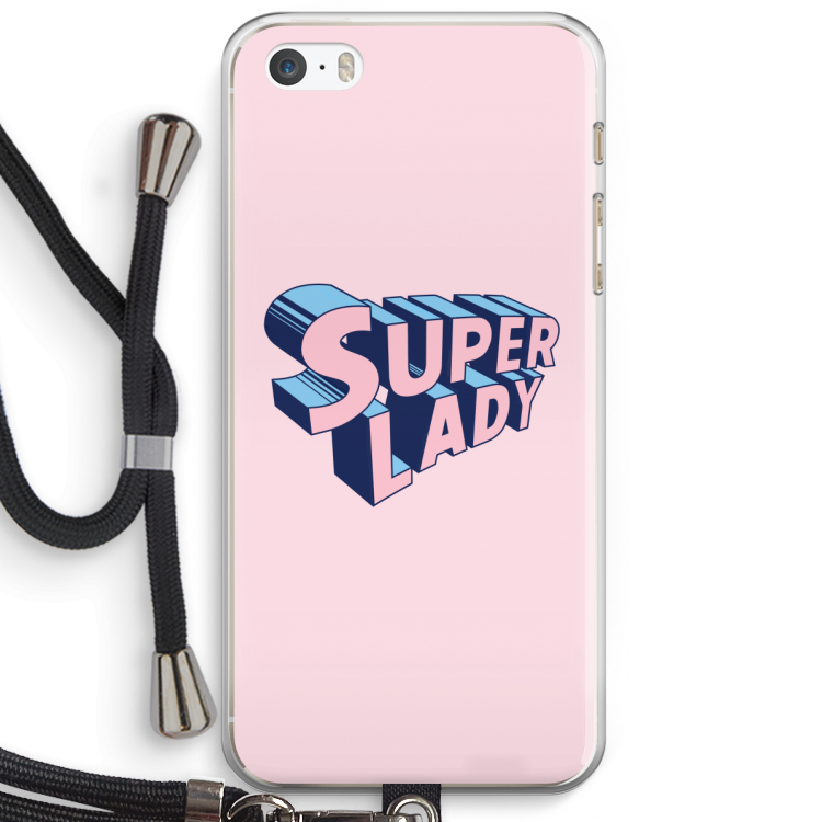 Superlady: iPhone 5 / 5S / SE Transparant Hoesje met koord