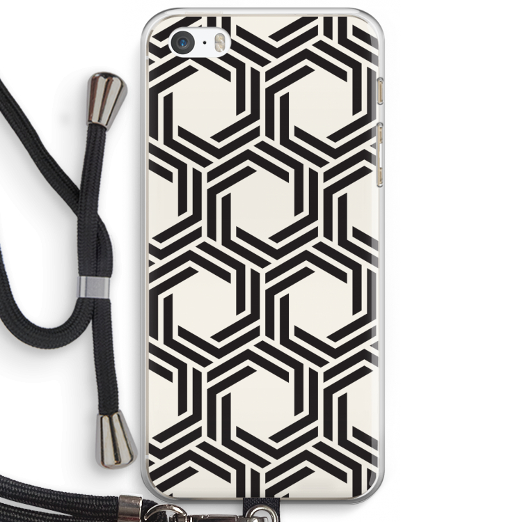 Geometrisch patroon: iPhone 5 / 5S / SE Transparant Hoesje met koord