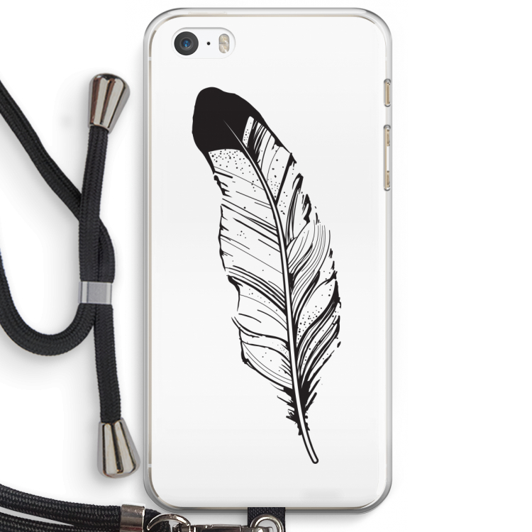 Pluim: iPhone 5 / 5S / SE Transparant Hoesje met koord