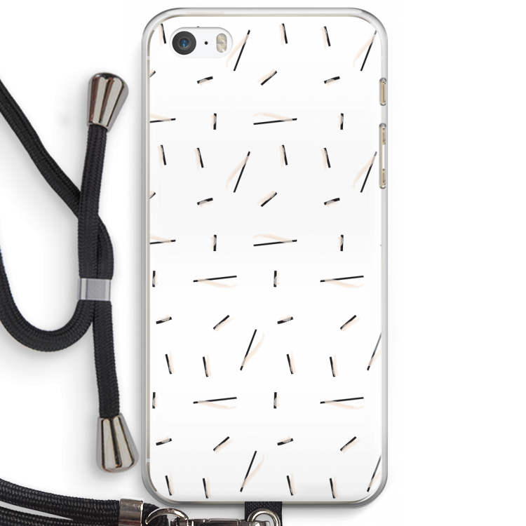 Hipster stripes: iPhone 5 / 5S / SE Transparant Hoesje met koord