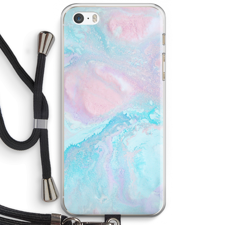 Fantasie pastel: iPhone 5 / 5S / SE Transparant Hoesje met koord
