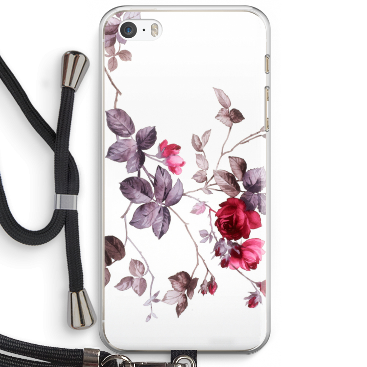 Mooie bloemen: iPhone 5 / 5S / SE Transparant Hoesje met koord
