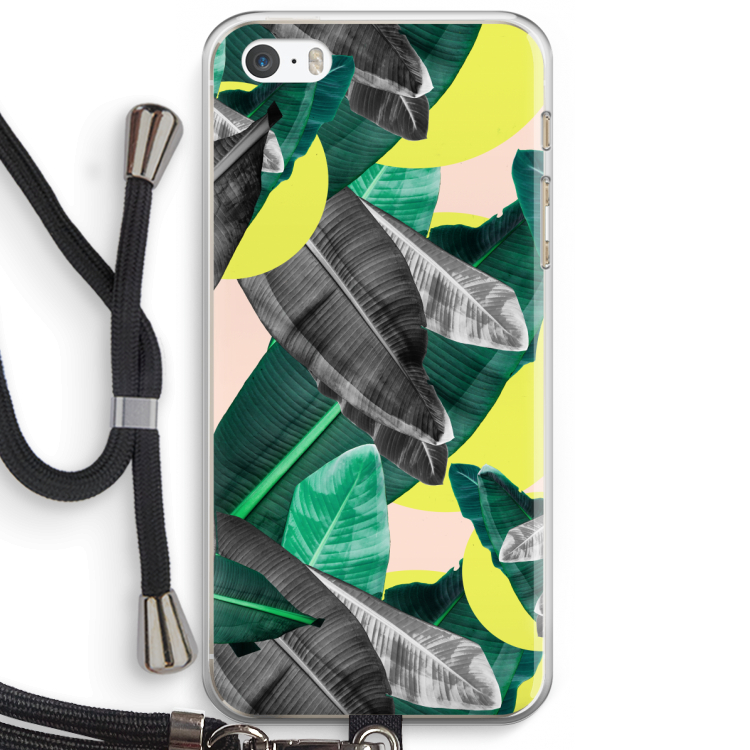 Fantasie jungle: iPhone 5 / 5S / SE Transparant Hoesje met koord