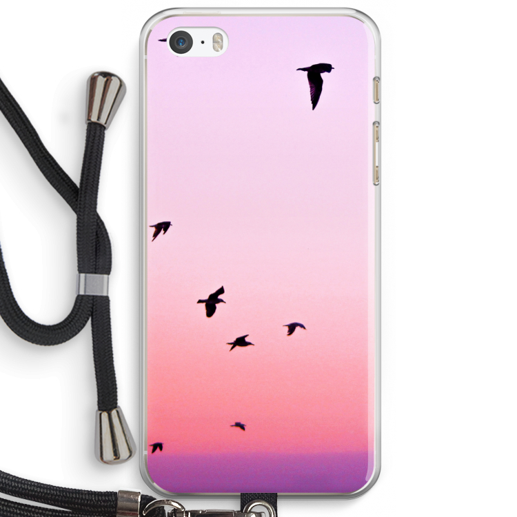 Fly away: iPhone 5 / 5S / SE Transparant Hoesje met koord