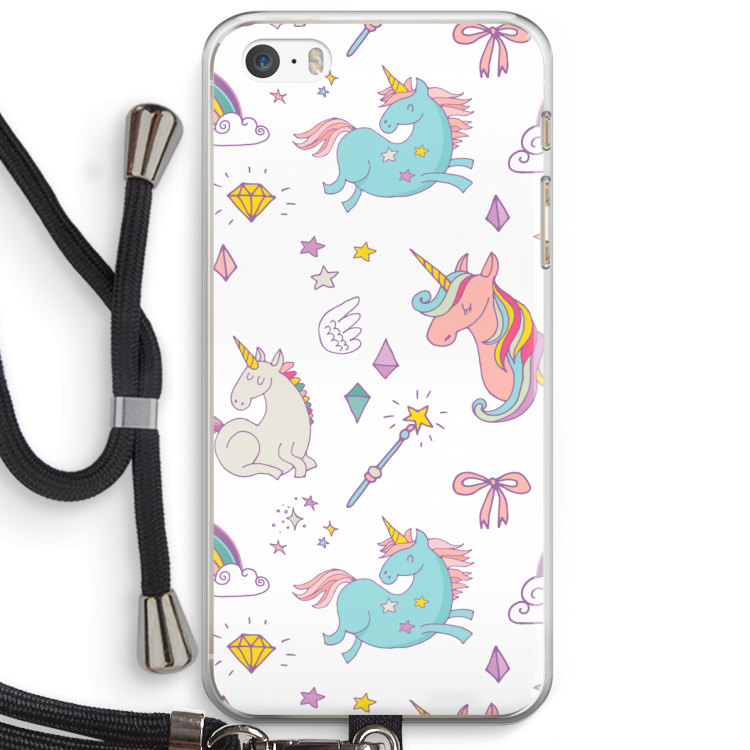 Fantasiewereld: iPhone 5 / 5S / SE Transparant Hoesje met koord