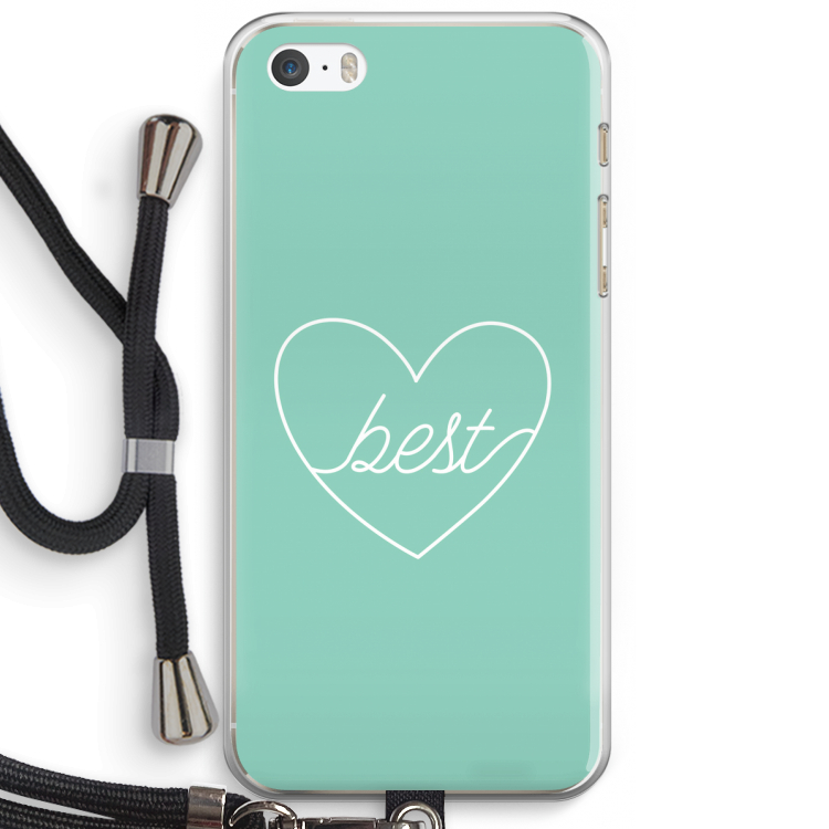 Best heart pastel: iPhone 5 / 5S / SE Transparant Hoesje met koord