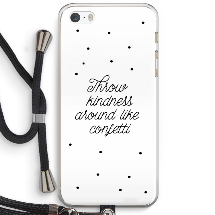 Confetti: iPhone 5 / 5S / SE Transparant Hoesje met koord