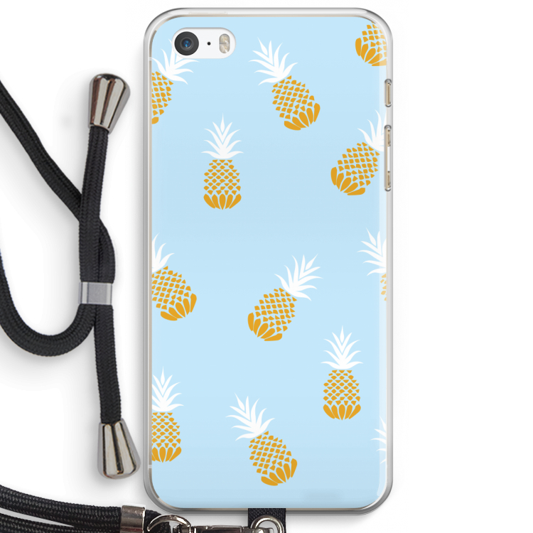 Ananasjes: iPhone 5 / 5S / SE Transparant Hoesje met koord