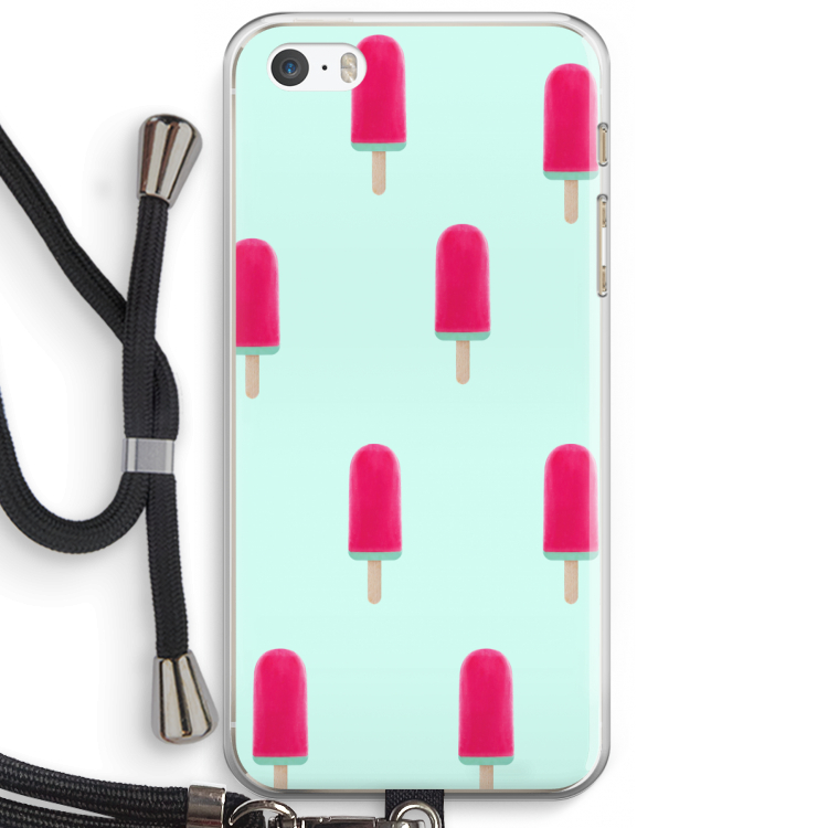 Waterijsje: iPhone 5 / 5S / SE Transparant Hoesje met koord