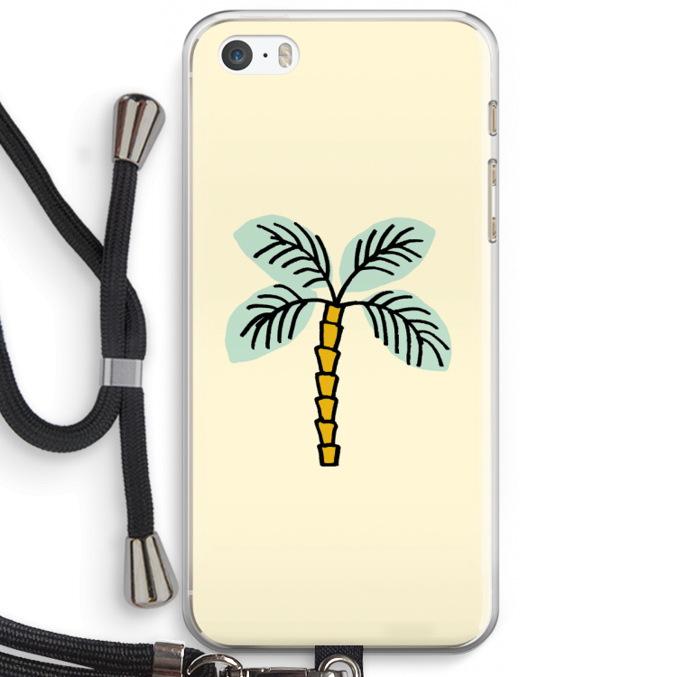 Palmboom: iPhone 5 / 5S / SE Transparant Hoesje met koord