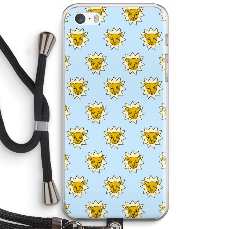 Leeuwenkoppen: iPhone 5 / 5S / SE Transparant Hoesje met koord