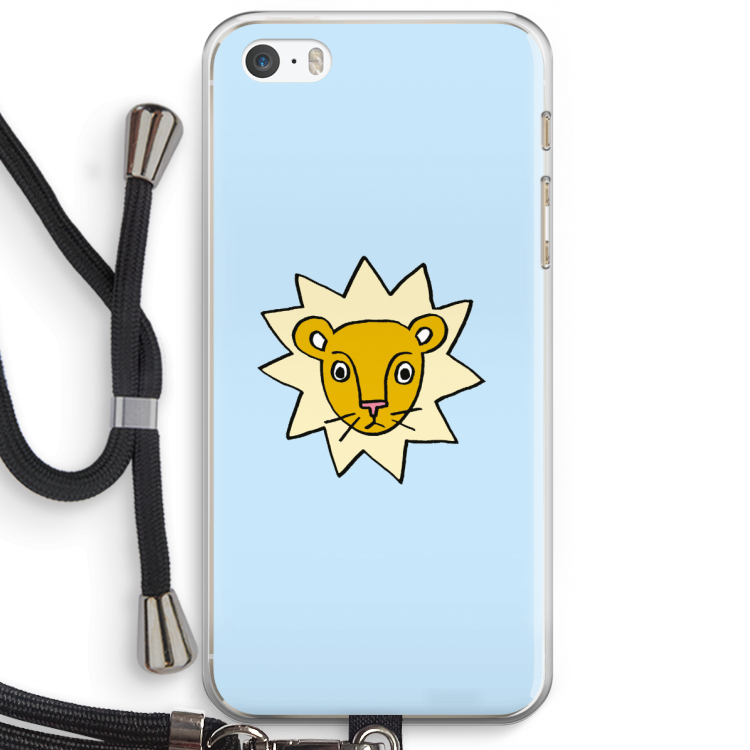 Kleine leeuw: iPhone 5 / 5S / SE Transparant Hoesje met koord