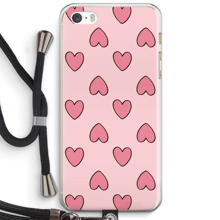 Ondersteboven verliefd: iPhone 5 / 5S / SE Transparant Hoesje met koord