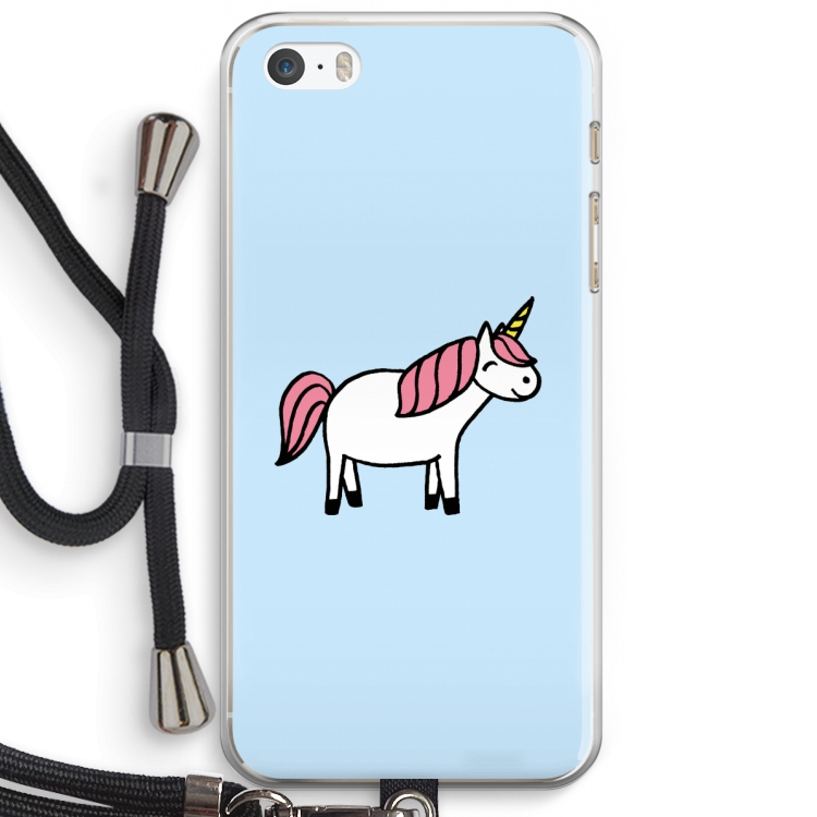 Eenhoorn: iPhone 5 / 5S / SE Transparant Hoesje met koord