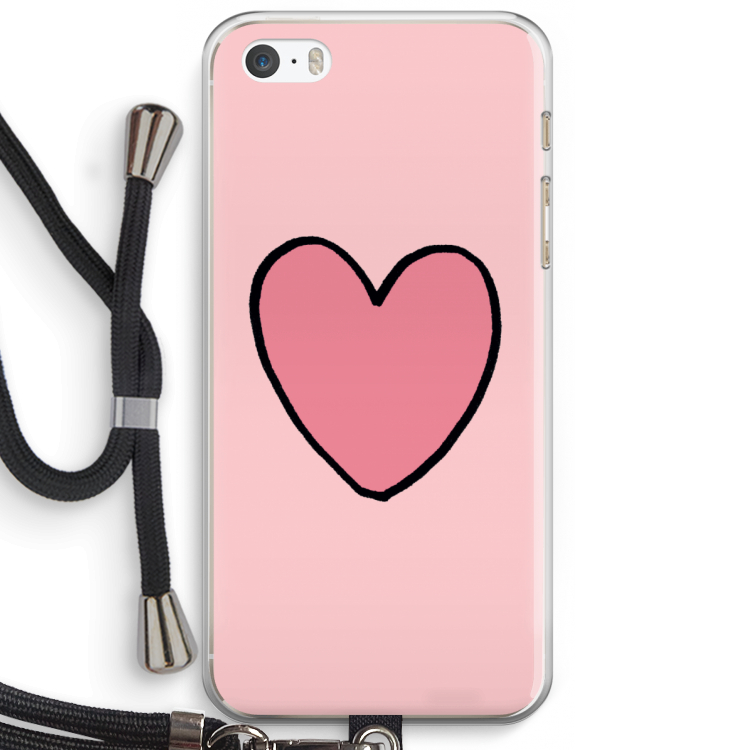 Hartje: iPhone 5 / 5S / SE Transparant Hoesje met koord