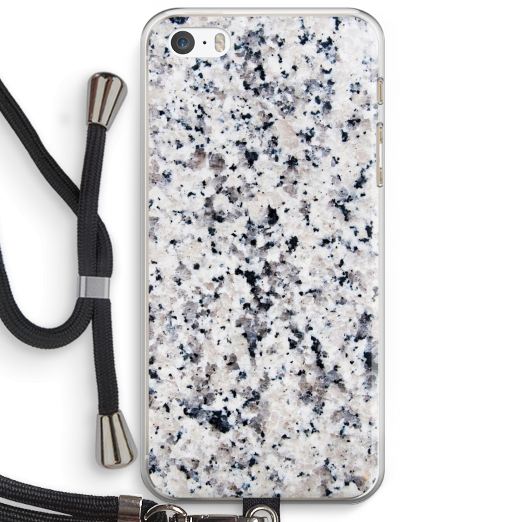 Gespikkelde marmer: iPhone 5 / 5S / SE Transparant Hoesje met koord