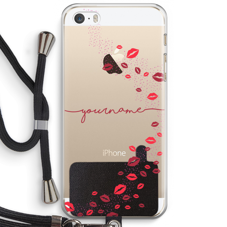Kusjes: iPhone 5 / 5S / SE Transparant Hoesje met koord