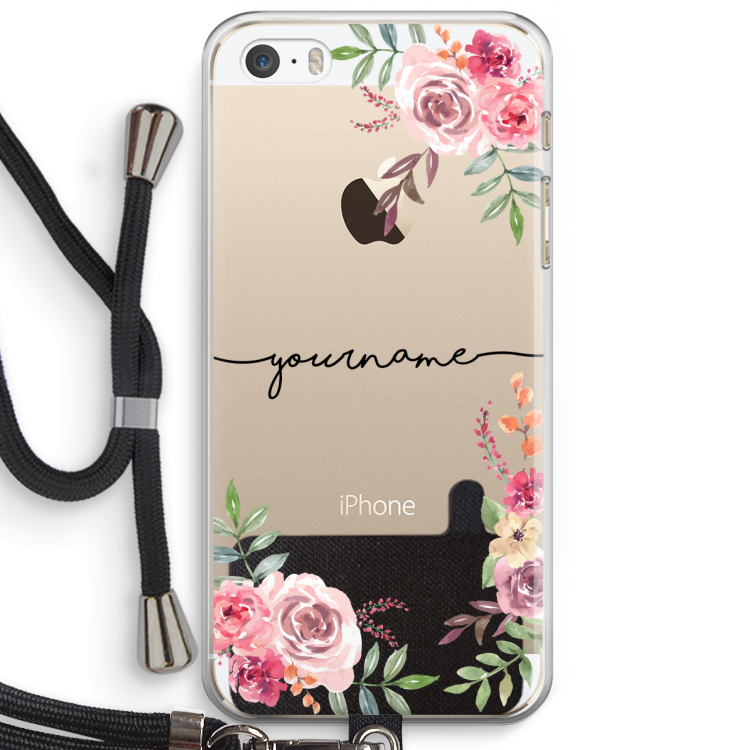 Rozen: iPhone 5 / 5S / SE Transparant Hoesje met koord