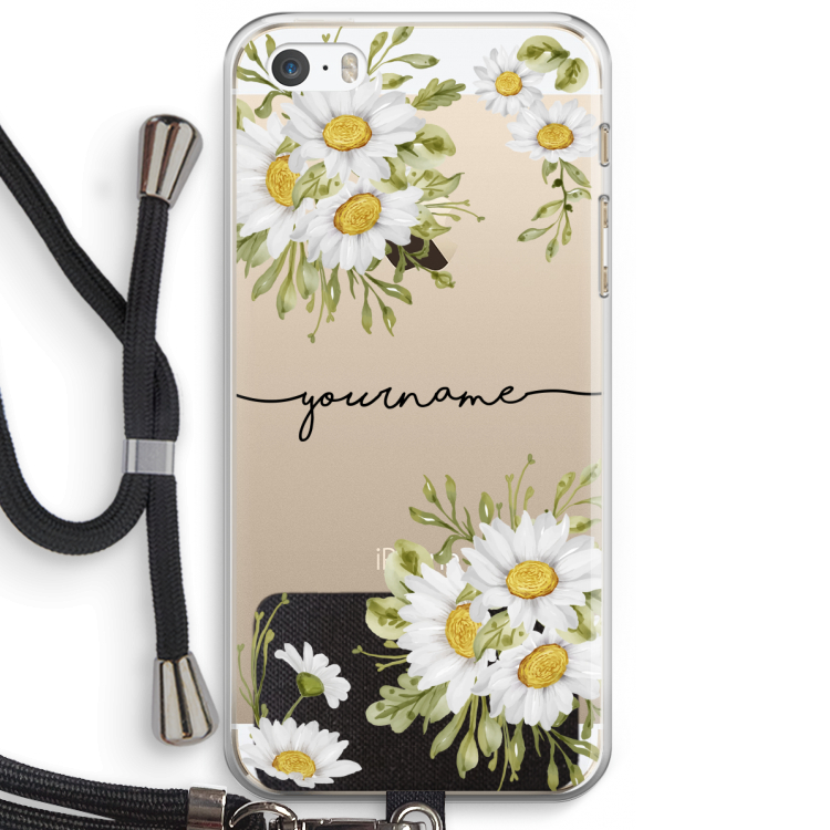 Daisies: iPhone 5 / 5S / SE Transparant Hoesje met koord