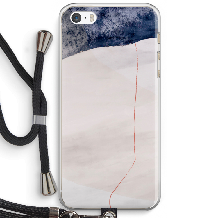 Stone White: iPhone 5 / 5S / SE Transparant Hoesje met koord