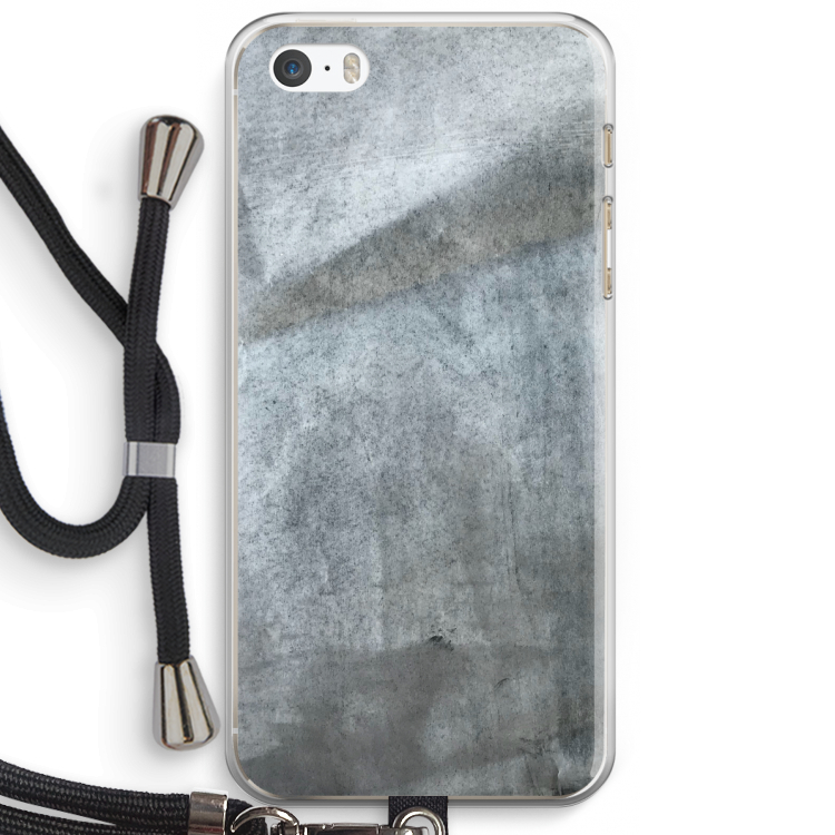 Grey Stone: iPhone 5 / 5S / SE Transparant Hoesje met koord